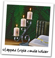 Metalcraft Gallery - Stepped Triple Candle Holder